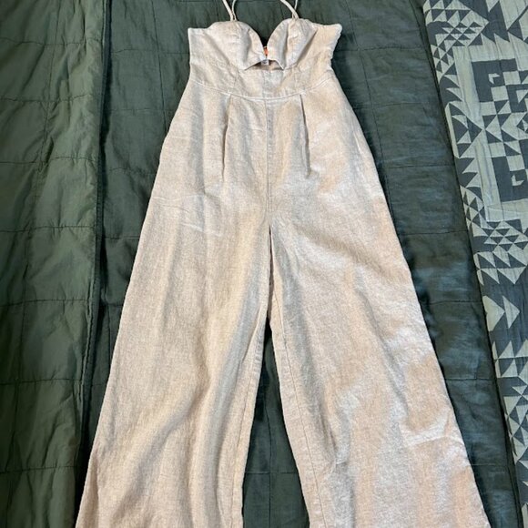 Future Collective for Target Wide Leg Linen Jumpsuit - Size 4 - Picture 1 of 4
